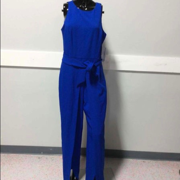 New Nine West Royal Blue Flyaway Pantsuit Sz 8 - Picture 5 of 6